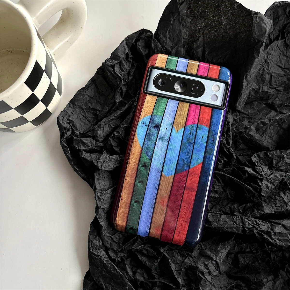 Colored wood grain Full package Two-In-One film case suitable for Google Pixel 8 7 6 Pro 8A trendy phone cases for men and women