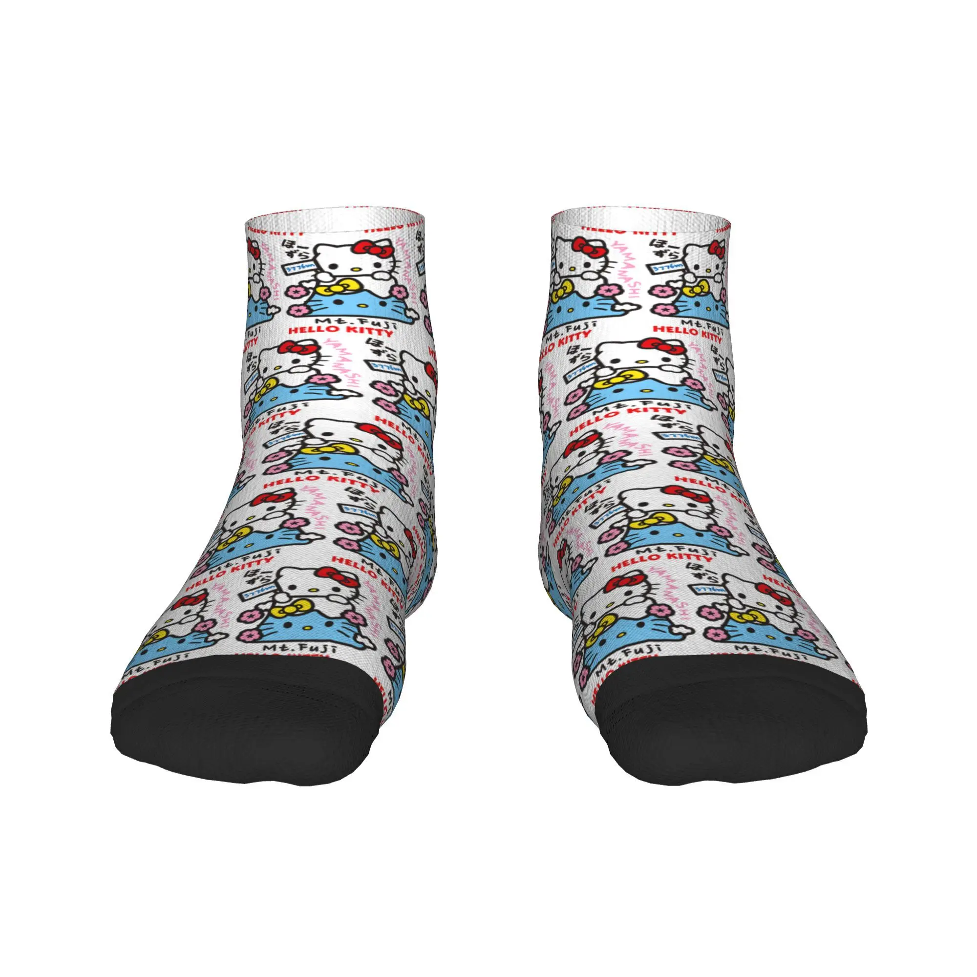 

Men Casual Socks Hello Kitty Yamanashi Mt Fuji Anti Skid Comfort Soft Sock Autumn Harajuku Design Running Sports Socks