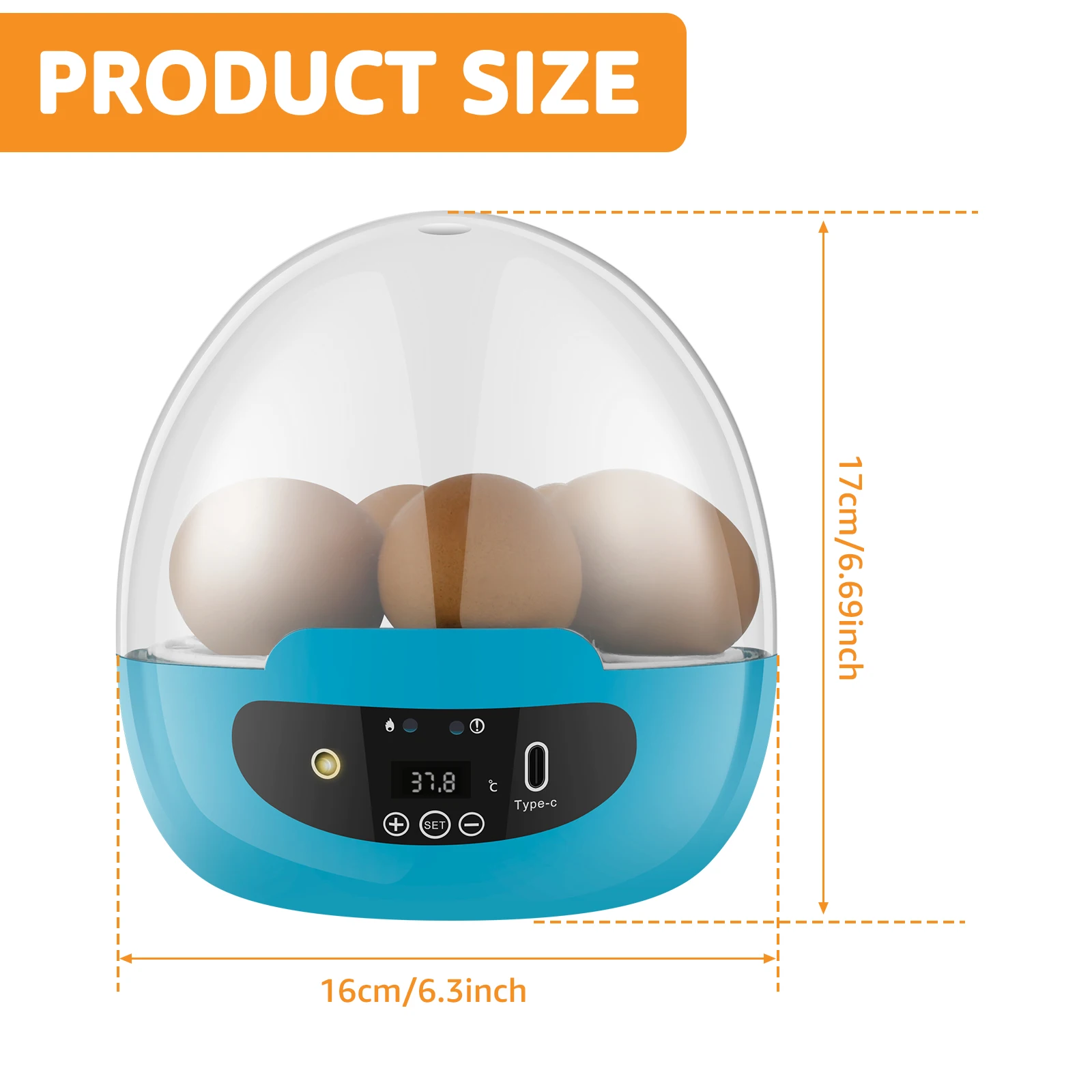 Egg Incubator Smart Egg Incubator for Hatching 6 Eggs Chicken Incubator with 360° Auto Egg Turning and Temperature Control