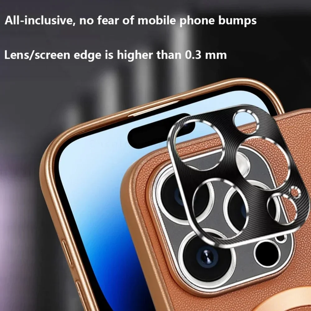 Luxury Ultra Thin Leather Case For iPhone 14 Pro Max 12 13 15 Pro Max Magnetic Wireless Charging Protection Case Accessorie