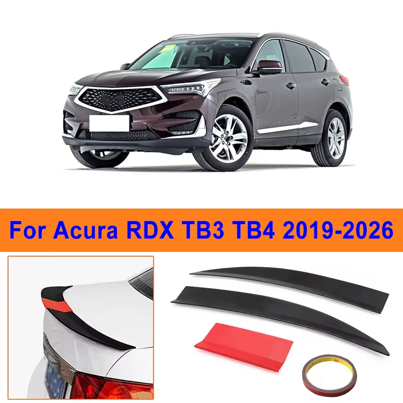 

For Acura RDX TB3 TB4 2019-2026 3-Section ABS Rear Trunk Spoiler 115-125cm Adjustable Sports Decor Top Wing Car Exterior Parts