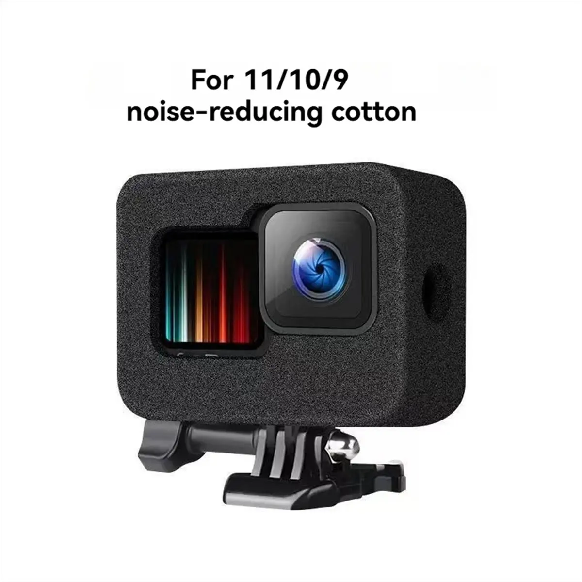 Delighted- Windslayer لـ Gopro12/11/10/9 غطاء رغوي للزجاج الأمامي الأسود غطاء مقاوم للرياح لملحقات Go Pro