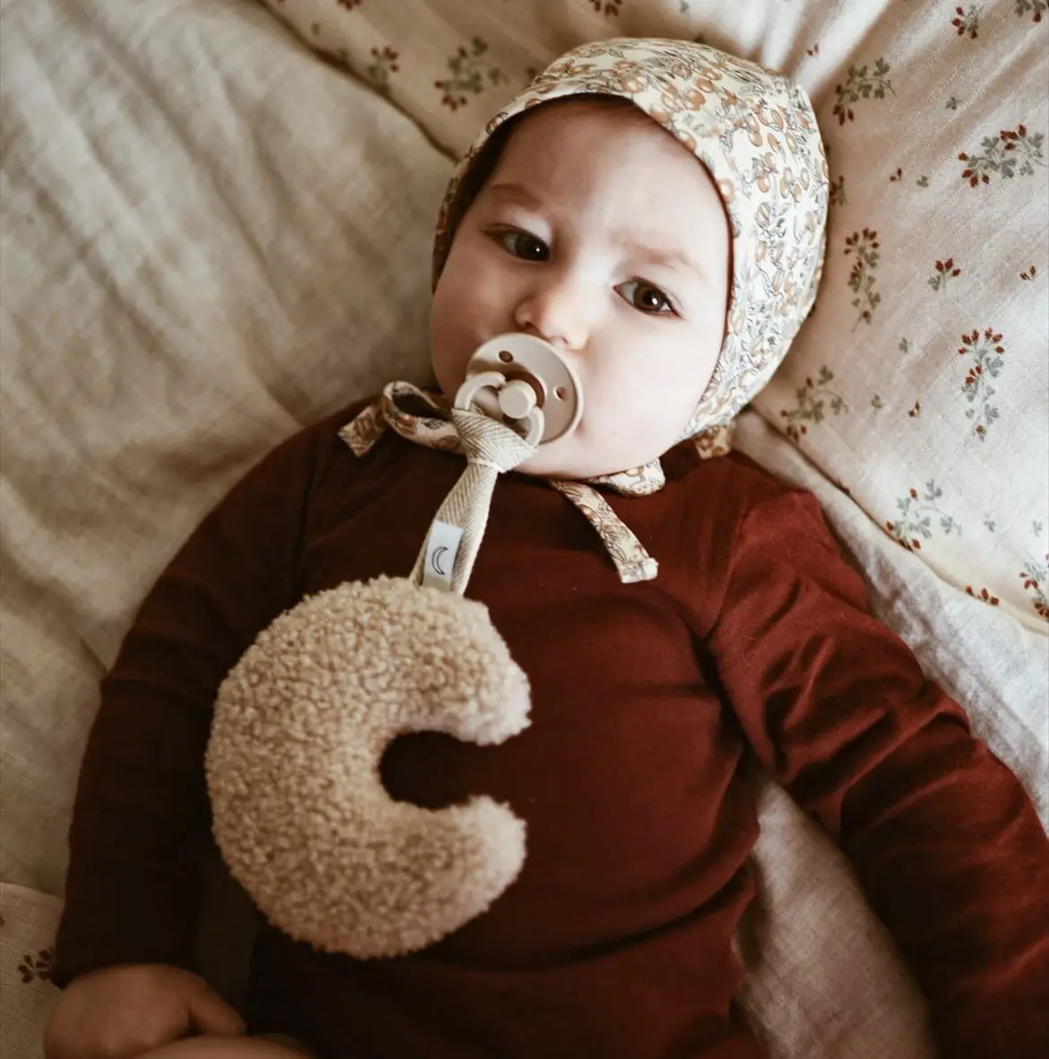 Hot Sell Cute Plush Teddy Bear Moon Pacifier Chain Teddy Plush Baby Pacifier Comfort Pendant Baby Pacifier Clip Hanging Rope
