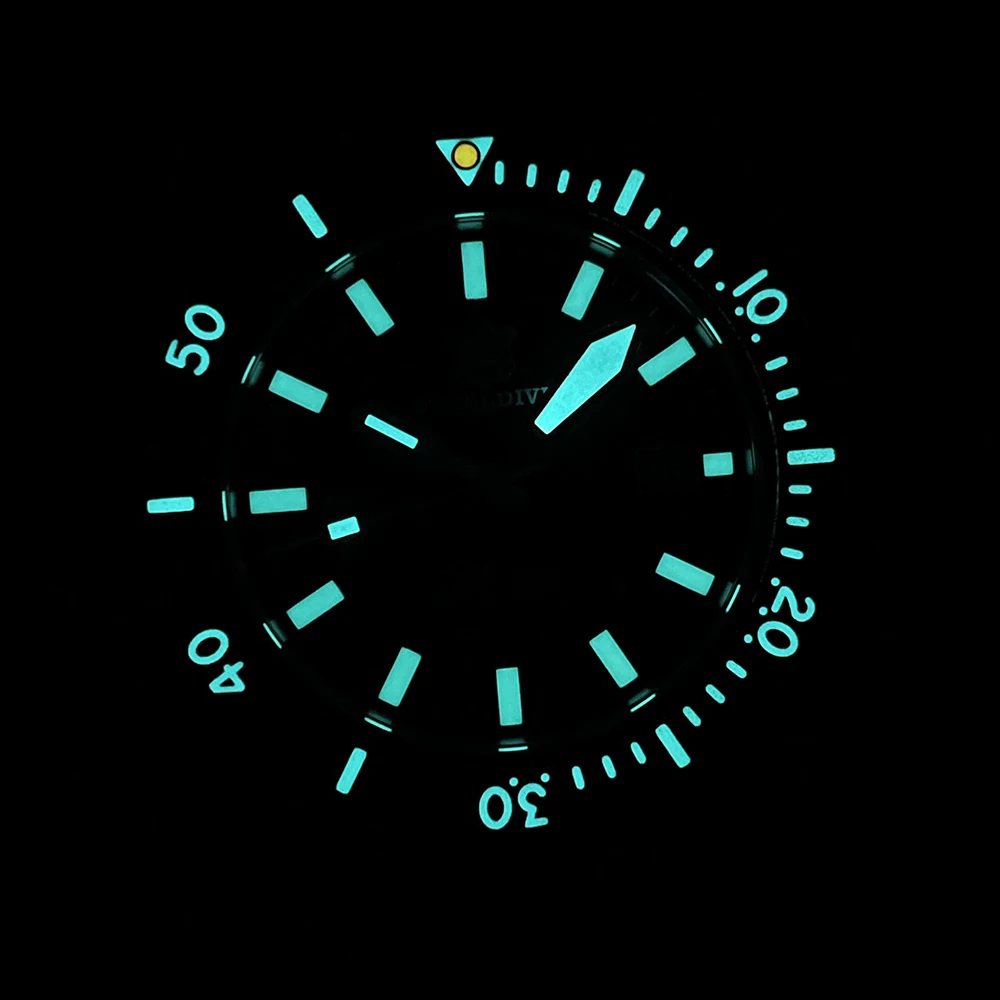 Reloj de buceo STEELDIVE para hombre, reloj de pulsera mecánico automático militar, 20bar, resistente al agua, BGW-9, zafiro luminoso, bisel de cerámica NH35