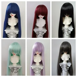 (Customized) 1/3 1/4 1/6 1/8 Doll's Wig for 60/45/30cm Bjd SD Doll Long Straight Hair with Uncut Bangs Doll Accessories,no Doll