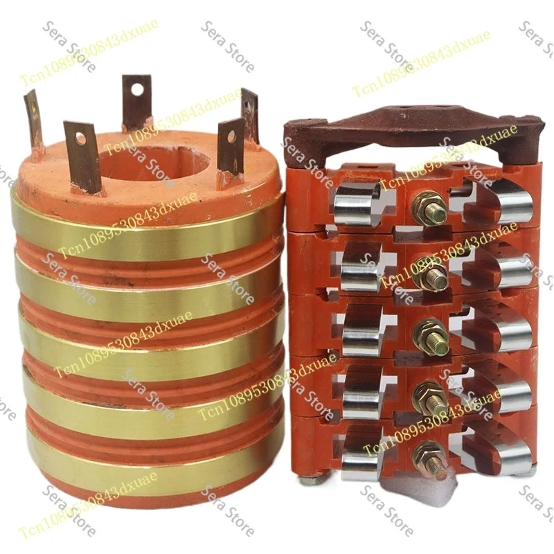 Slip Ring Collector Copper Ring 5-way, Inner Diameter 60/65/70/75/80/85/90mm, Outer Diameter 140mm, Height 160mm