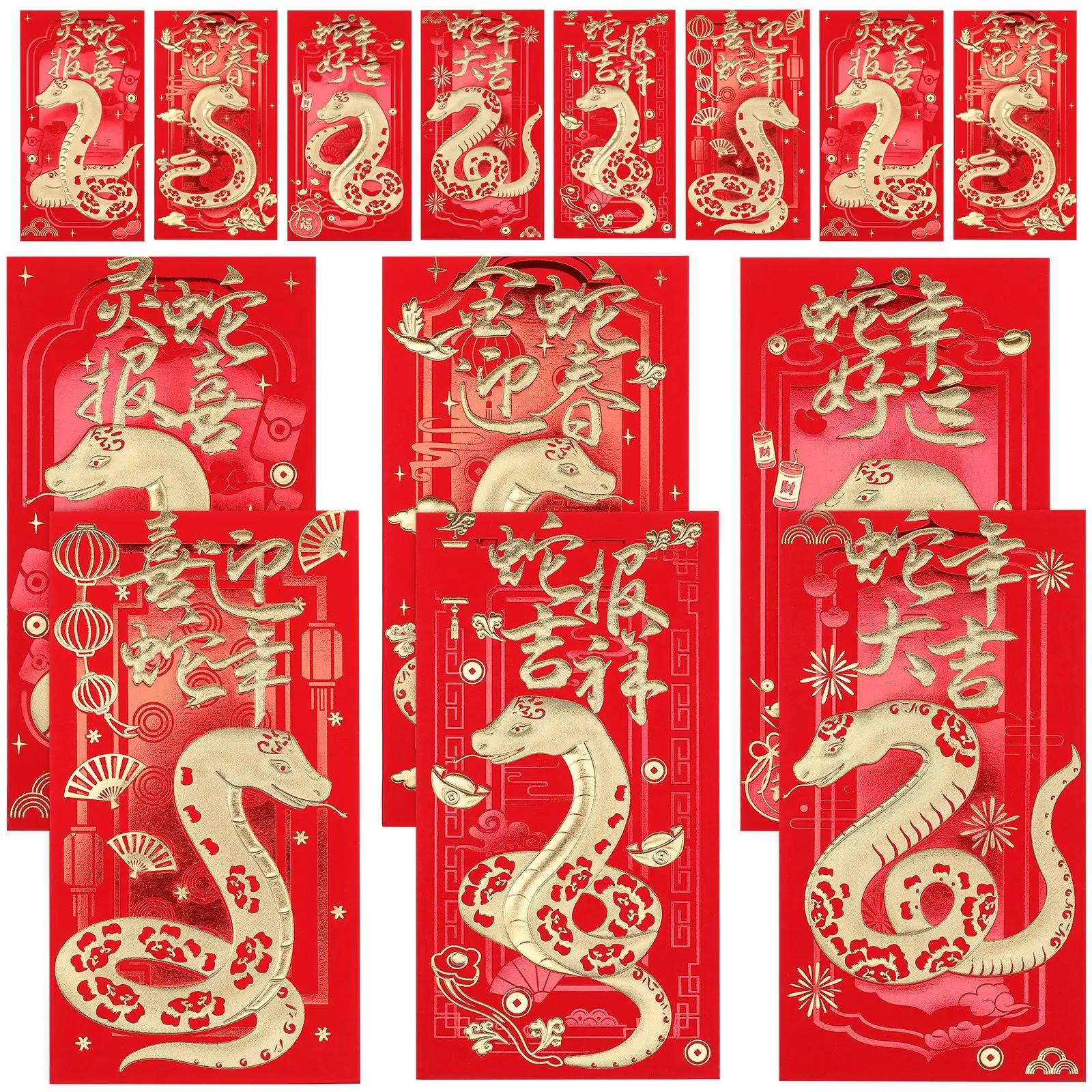 Enveloppe Rouge pour Nouvel An Chinois, Poche Rouge, Festival du Printemps, Mariage, Anniversaire, Document Aléatoire, 36/60 Pièces