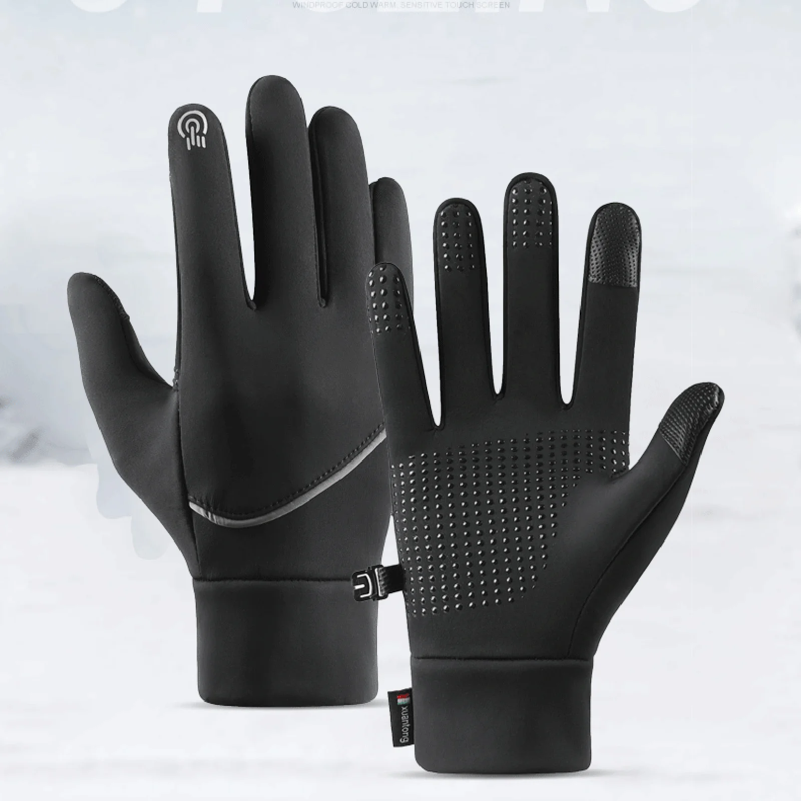 USB Heating Gloves Winter Windproof Touchscreen Fleece Lined for Men Women Motorcycle Riding Skiing Driving