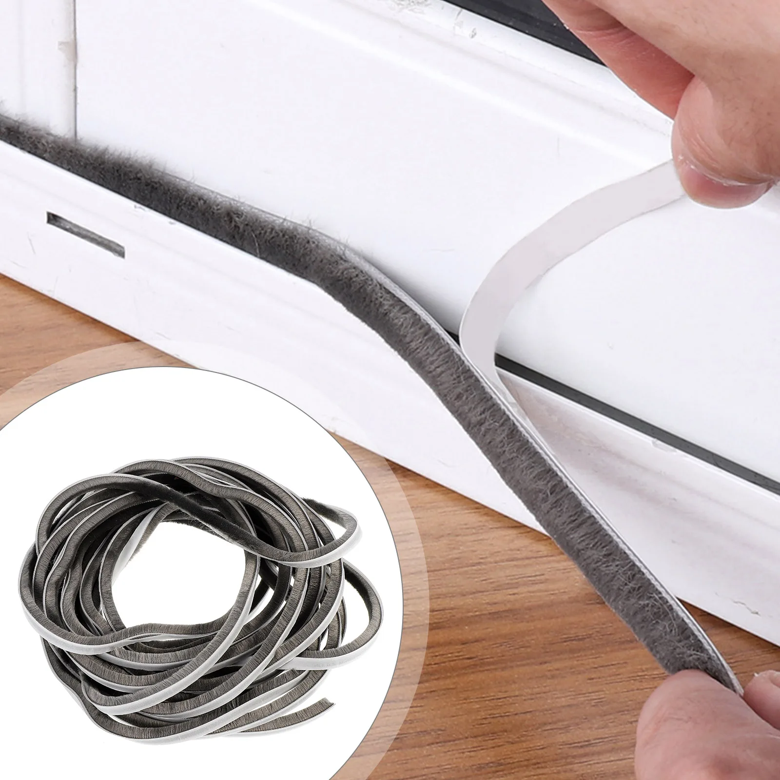 

2 Rolls Soundproof Sealing Strip Door Seal Tape Indoor Anti Ventilation Durable Smooth Windproof Glass Doors