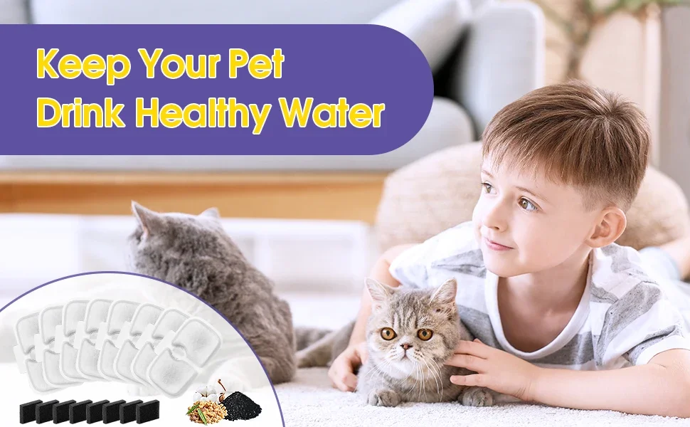 12er-Pack Katzen- und Hunde-Wasserbrunnenfilter, kompatibel mit Wasserbrunnen, Ersatzfilter für PLWF106/PLWF116/PLWF115/PLWF105 – Detail 9