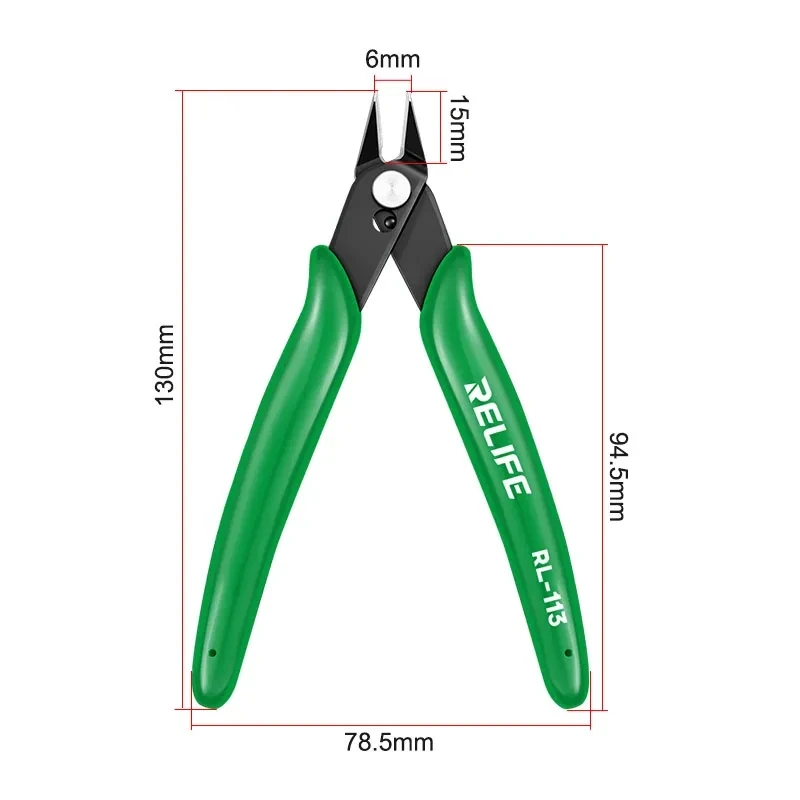 RELIFE RL-113 Multi Functional Wire Diagonal Pliers For Mobile Phone Repair High Hardness Electronic Cable Cutting Hand Tools