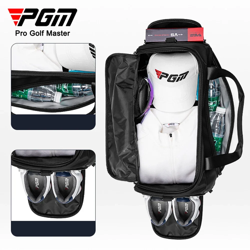 PGM Golf Clothing Bag, Nylon Waterproof, Portable Lightweight Foldable Travel Handbag, Independent Shoe Compartment Design