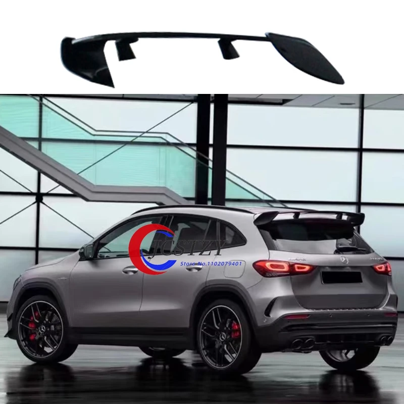 Для Mercedes-Benz GLA Class W247 2020-2024 180 200 35 45 AMG задняя крыша багажника автомобиля глянцевый черный спойлер крылья