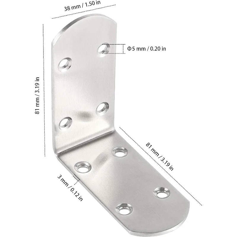 Imagem -04 - Bracket Corner Bracket Grupo Suportes Metálicos para Prateleiras Móveis de Madeira Armários Cadeiras Gavetas com 80 Parafusos 16 Pcs l