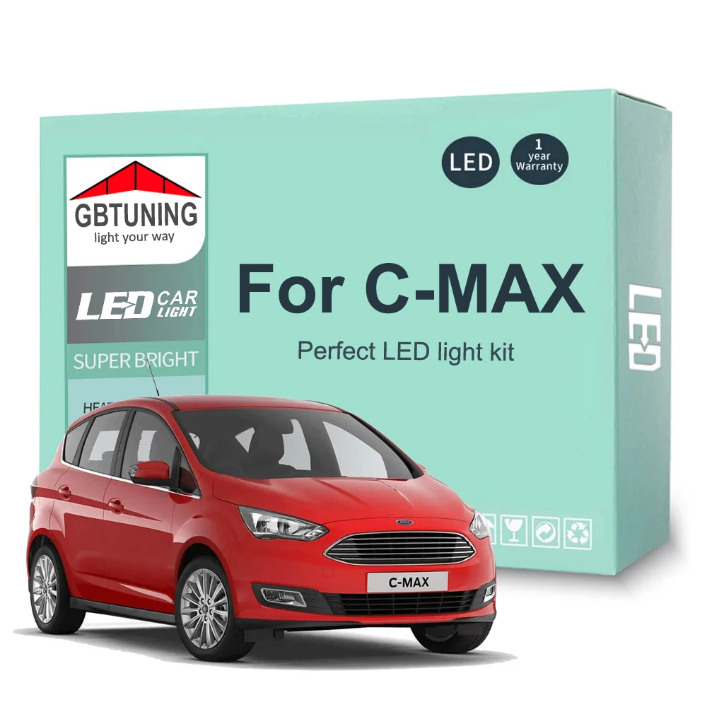 LED Interior Light Bulb Kit For Ford C-MAX C MAX Grand CMAX 2008-2013 2014 2015 2016 2017 2018 2019 Car Map Lamp Canbus No Error