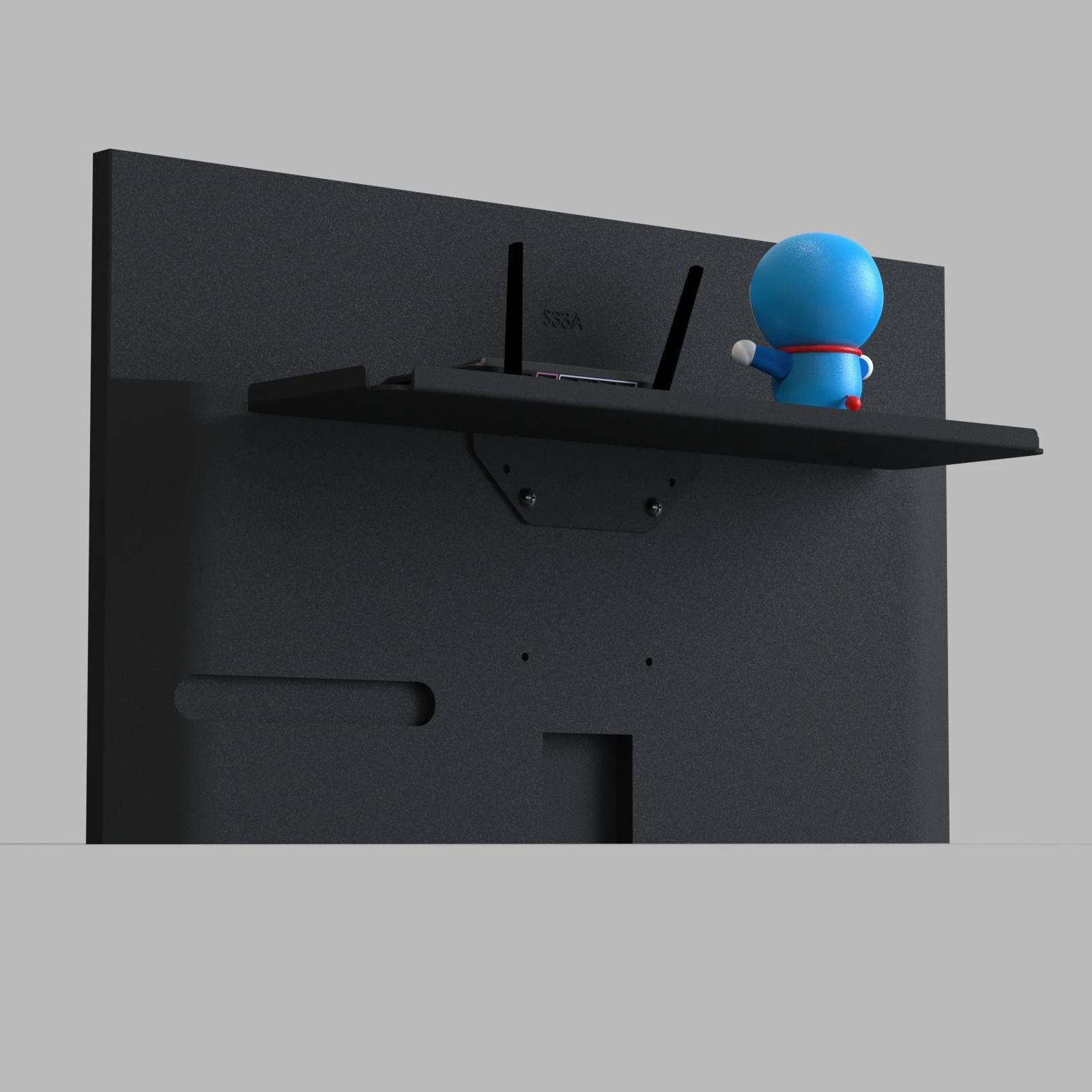 VESA extend board behind monitor 75x75 100x100 put mouse router over