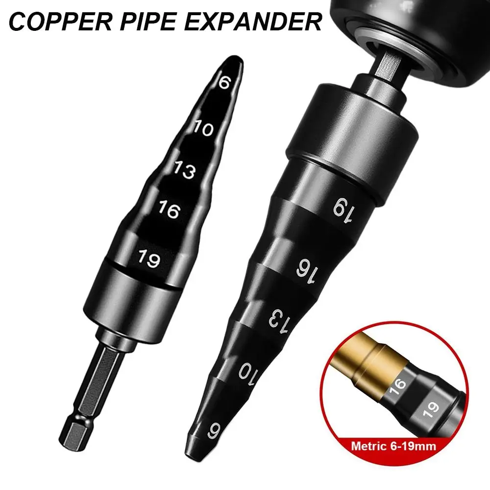 Metric 6-19mm Copper Pipe Expanders Alloy Steel With Hexagonal Handle Step Expander Swaging Tools HVAC
