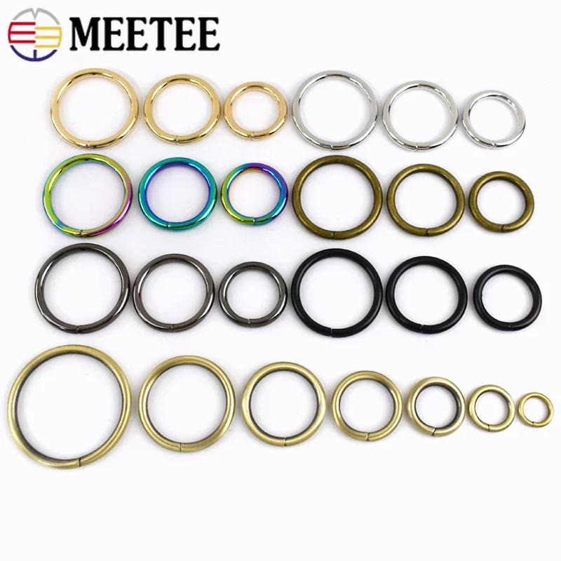 5/10Pcs 12/16/20/25/32/38/50mm Metal O Ring Buckles Bag Strap Rings Belt Webbing Clasps Adjuster Buckle DIY Hardware Accessories