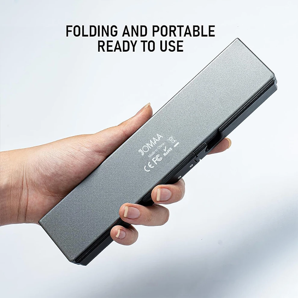 Foldable Bluetooth Keyboard with Magnetic Stand Aluminum Alloy Mini Folding Keyboard Rechargeable Keyboard for Tablet,iPad