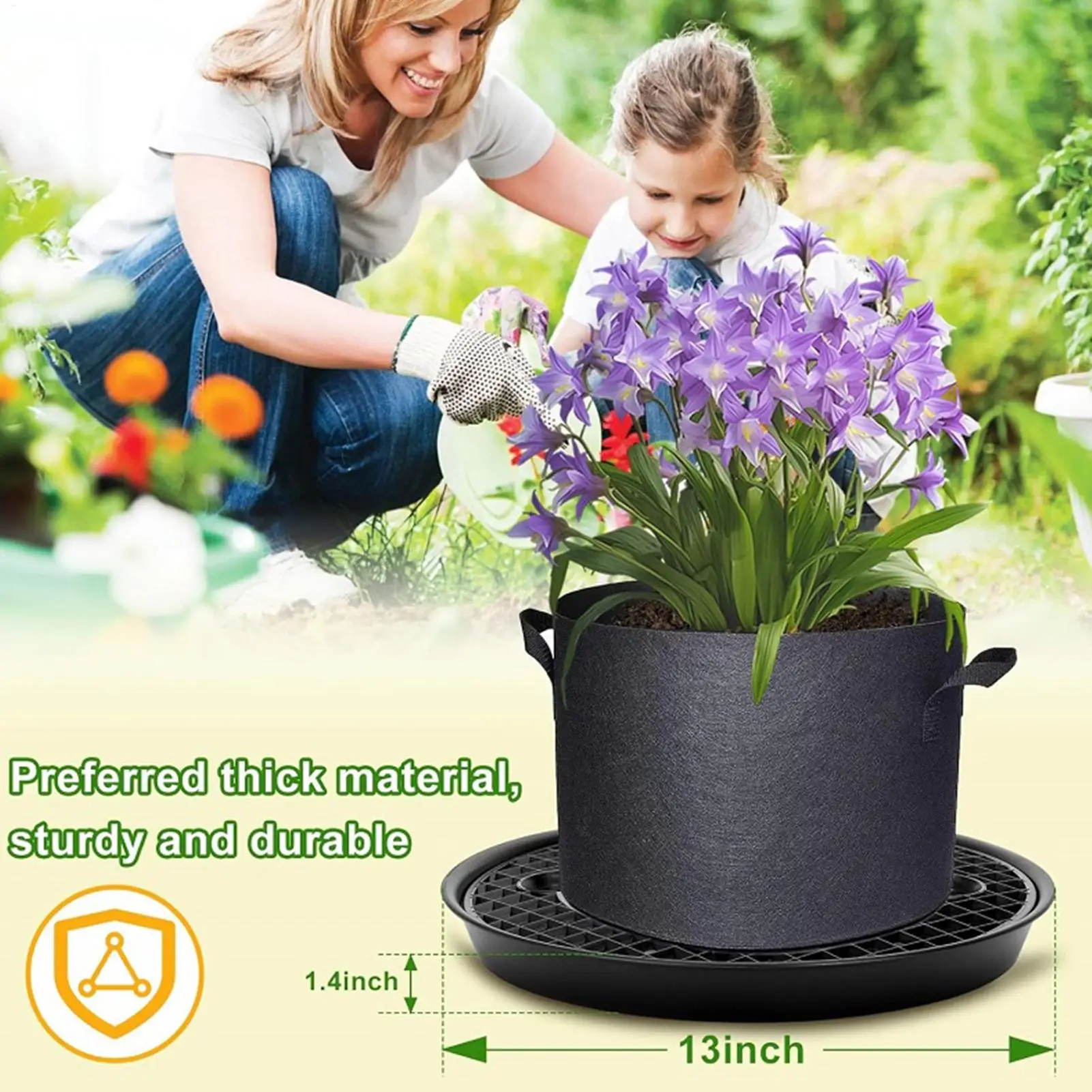 

Поднос для полива растений, автоматические капельные блюдца для тканевого горшка, водонепроницаемая тканевая кашпо, блюдца для полива для внутреннего и наружного балкона