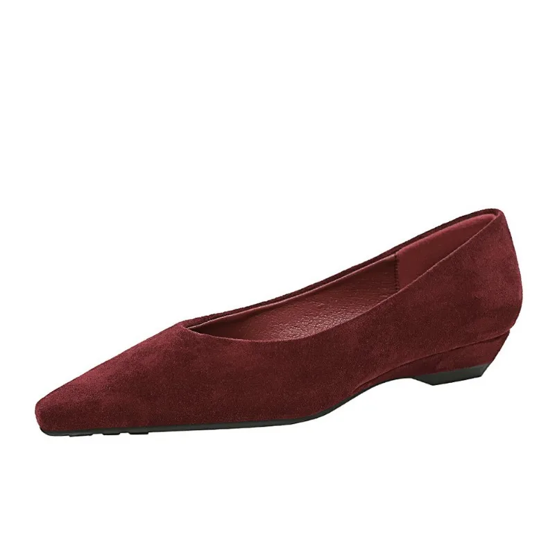 

Elegant Women Suede Low Heels Shoes Luxury Handmade Quality Comfortable Autumn Elegant Daily Concise Office Social Pumps Woman