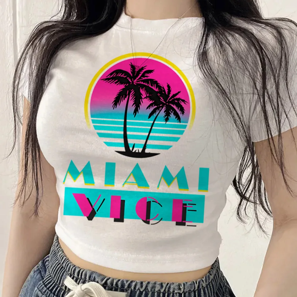 Miami Vice crop top teen funny gothic gyaru anime japan shirt dollette party grunge