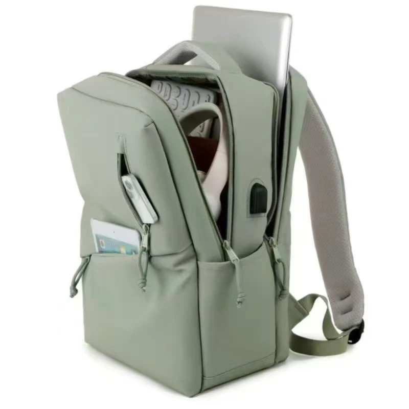 Pero SWaterproof 15 Inch Large Capacity Business Computer Backpack For Women Outdoor Commute Solid Color Ultra Light Backpacktor