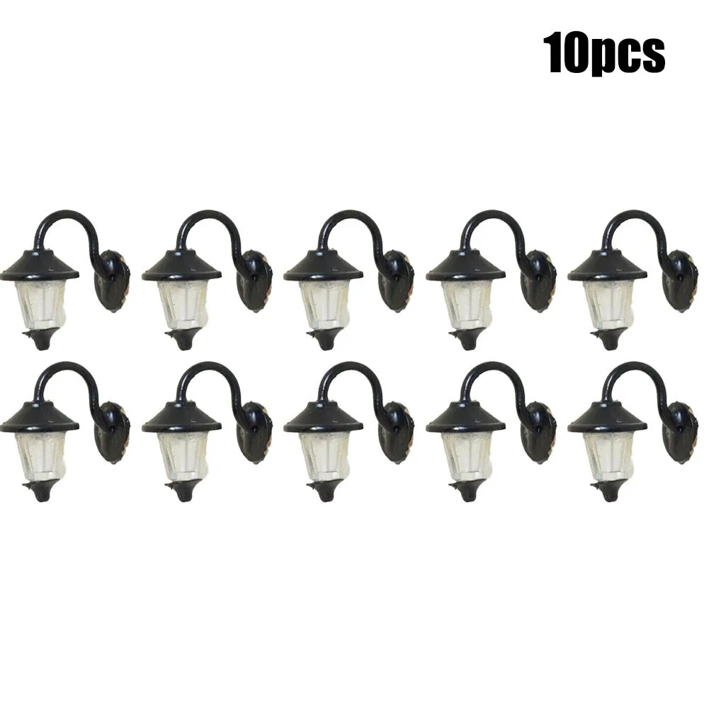 10Pcs Lamps 1:87 H0 Scenery Scale Wall Lamps Outdoor Street 1-Lamp For Ho Train Model Building Ornament Lampshade For Oil Lamp