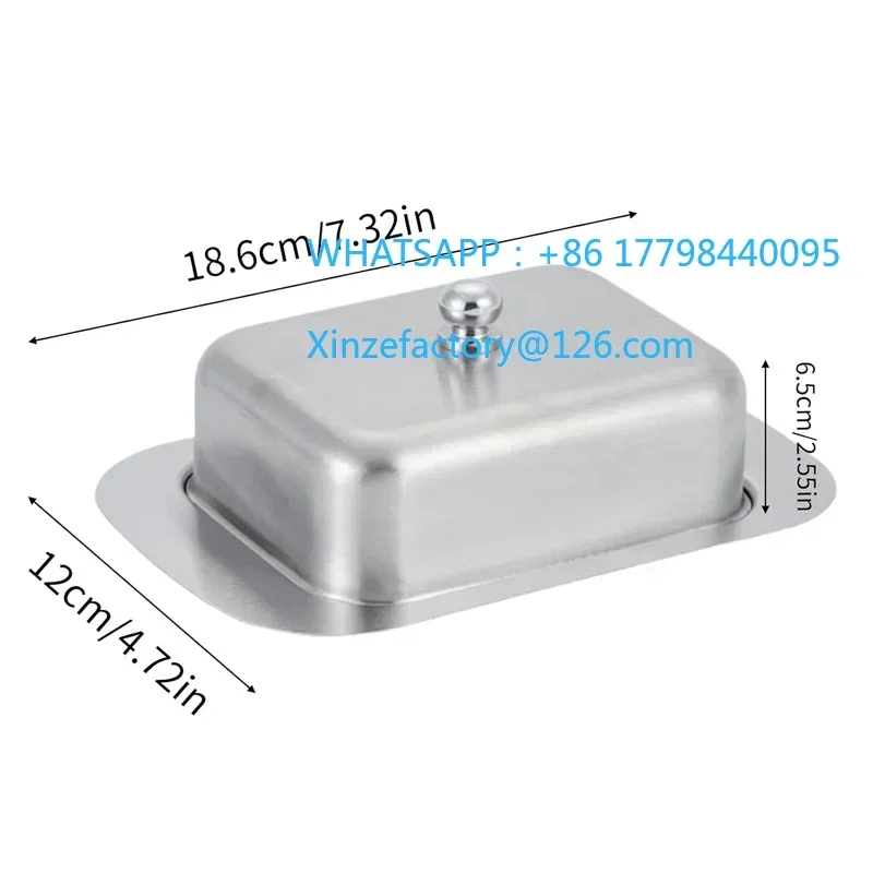 Customizable Butter Dish, Stainless Steel Butter Dish with Lid - Solid Cheese/Butter Container - Butter Cheese Kitchen Cooking S