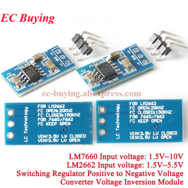 1Pc-20Pcs LM7660 LM2662 Switching Regulator Positive to Negative Voltage Converter 1.5-5.5V/10V Inverter Module Conversion Board