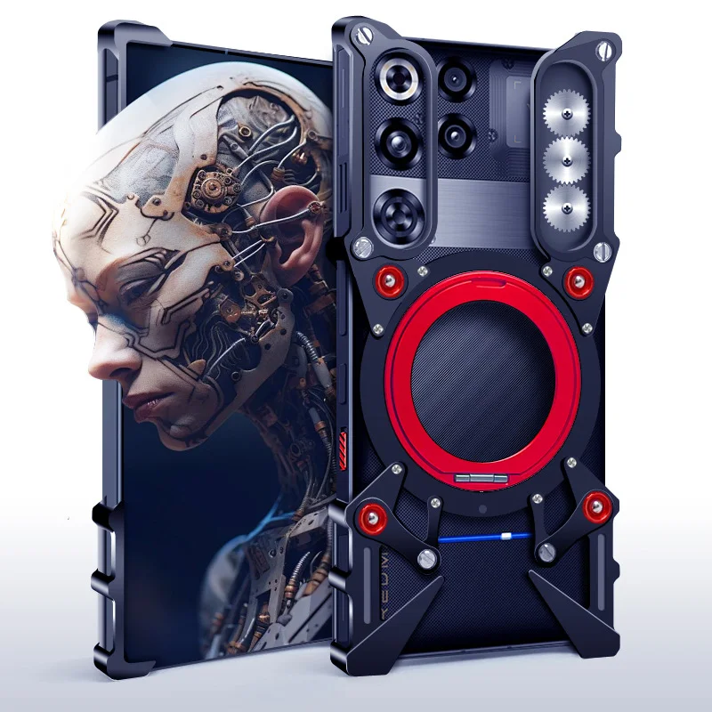 

Luxury Metal Case For Nubia Redmagic 11s Pro+ Cover Red Maguic 11s Pro Aluminum Bumper Built-in 360° Bracket With Protector
