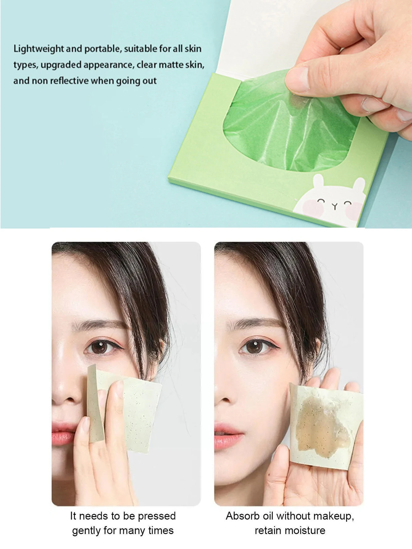 100Pcs/box Face Cleanser Oil Control Oil Absorbing Paper For Facial Oil Absorbing Soft Paper Fragrance Portable Box Makeup Tools