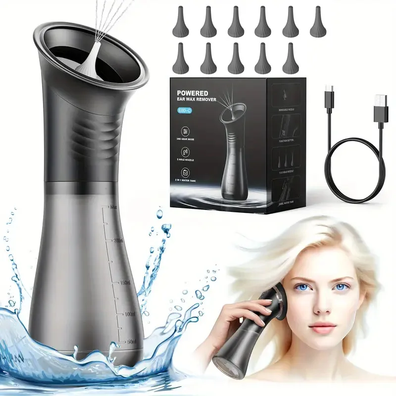 

Electric Ear Cleaning Kit Effective & Safe Ear Cleaner Irrigation Flushing System 3 Pressure Modes for Ear Wax Buildup Wateproof