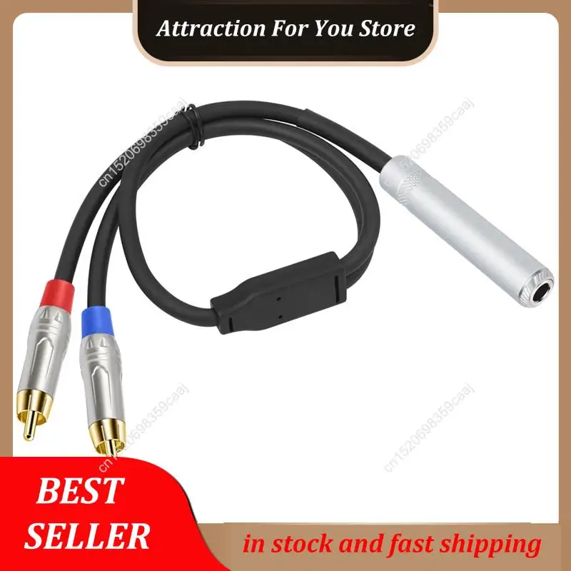

Hot Selling 6.35Mm Female To 2 RCA Male Cable Stereo Audio Cable 1/4 Inch TRS Jack To 2 RCA Audio Y Splitter Cable