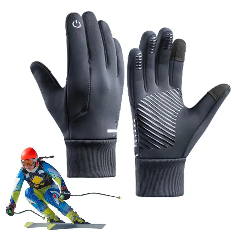 Waterdichte Winterhandschoenen Winddicht Scherm Touch Wanten Winter Ski Handschoenen Koude-Bestendige Full Finger Motorhandschoenen