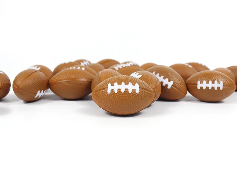 Funny Brown Rugby Bouncy Balls Rugby Ball Party Gifts Jumping Solid Elastic Rubber Balls Kids Boy Happy Birthday Party Favors