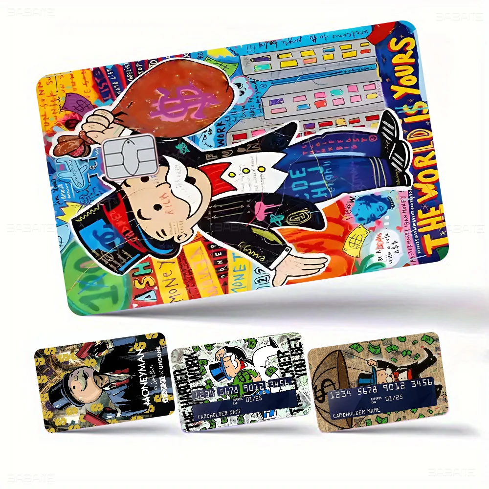 Alec Monopoly Millionaire Money Anime Cartoon Sticker Film Skin For Credit Card Debit Bank Bus Card