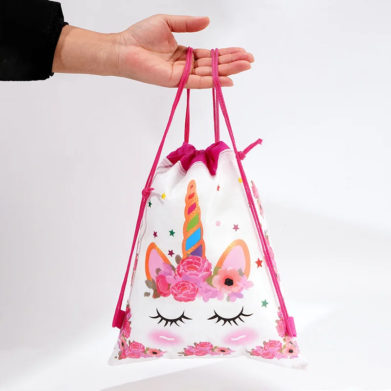 Cute Cartoon Drawstring Bag For Shoes Toys Organizer Waterproof Children\'s Ultralight Backpack Small Swiming Clothes Packing Bag