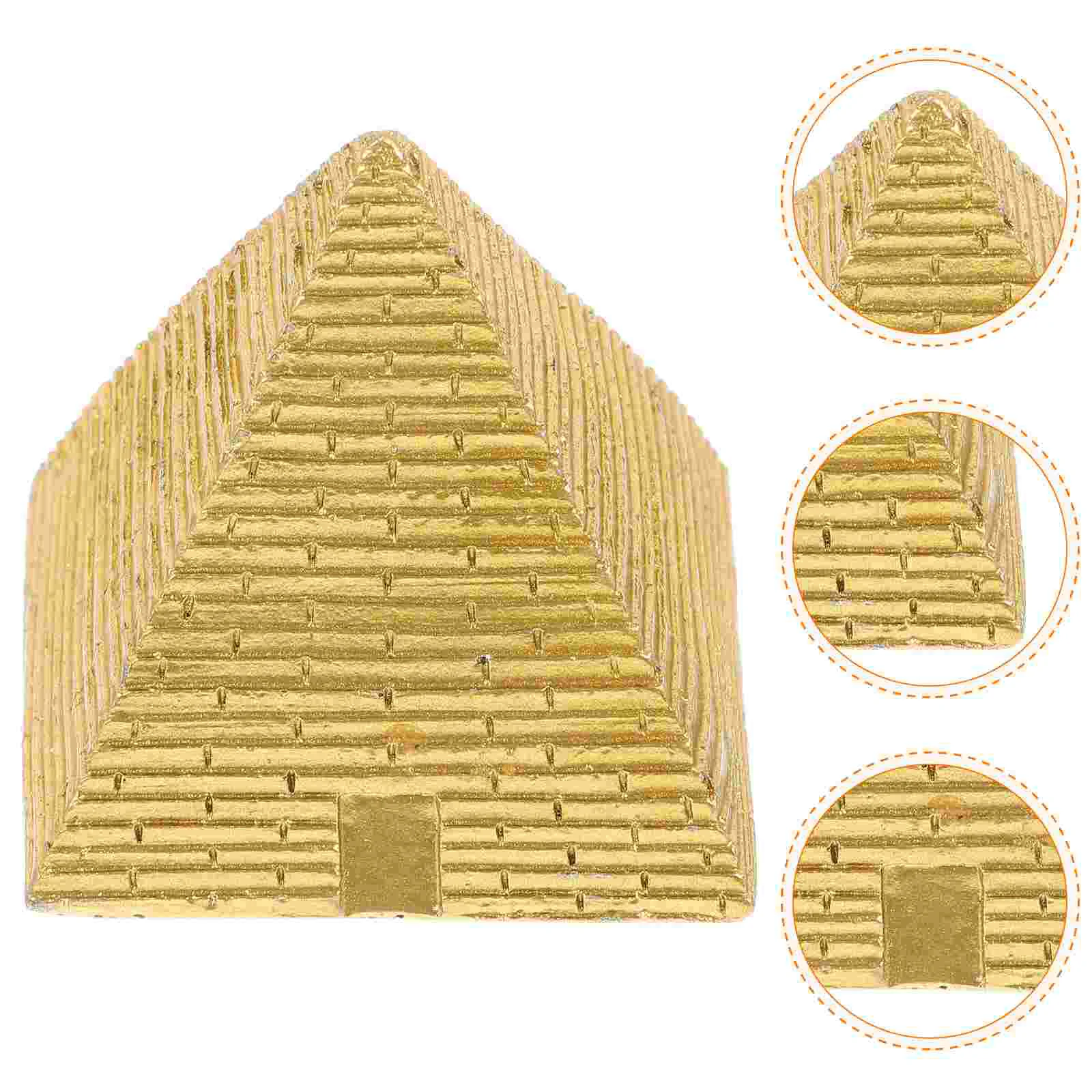 Mini Pyramid Decoration Vintage Egyptian Home Decor Statue Sculpture Feng Shui Pyramid Golden Ornament Gifts Aquarium Terrarium