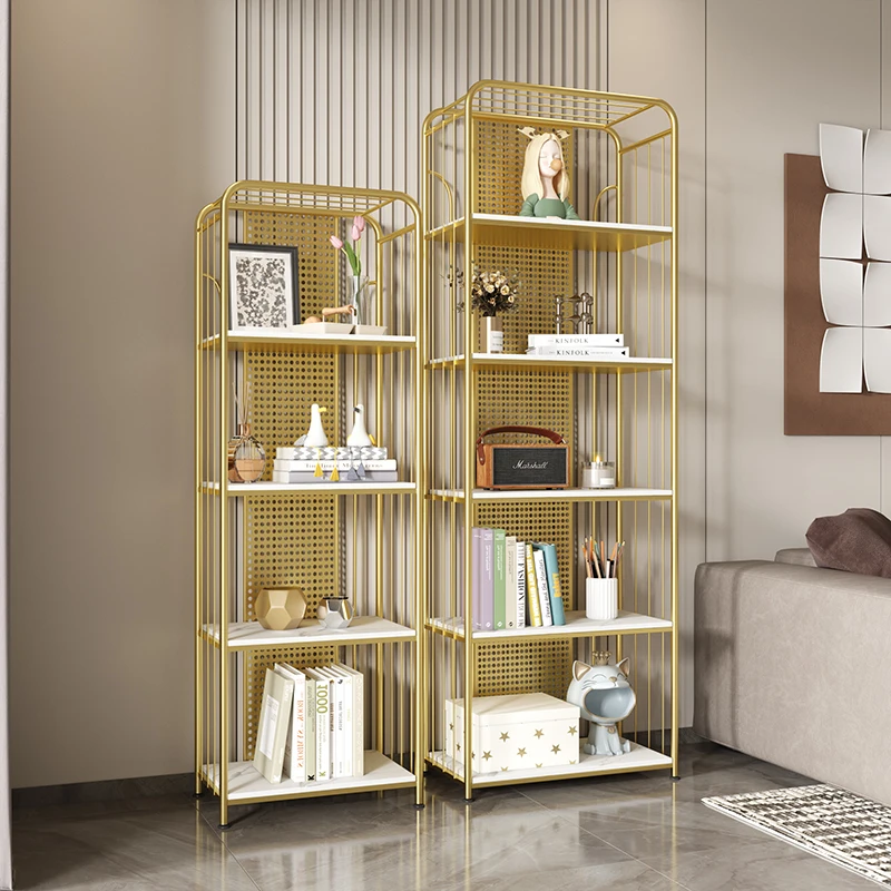 Rak Buku Mewah Ringan Rak Lantai Rak Penyimpanan Besi Tempa Multi Lapis Bermutu Tinggi Rak Display Ruang Tamu Penyimpanan Papan Lubang