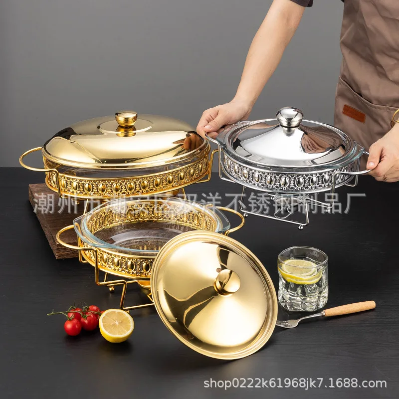 Heat Resistant Glass Buffet Buffet Buffet Hotel Restaurant Food Insulation Heating Alcohol Stove Constant Temperature Stove