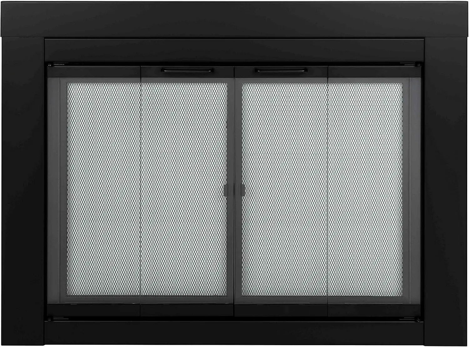 AT-1002 Ascot Fireplace Glass Door, Black, Large