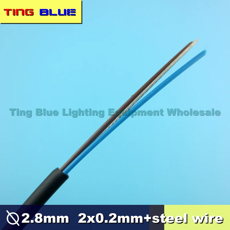 (100m)2x0.2mm+ steel wire, creative lamp light wire, small round wire, LED light line, copper core wire, RVV wire, two-core wire