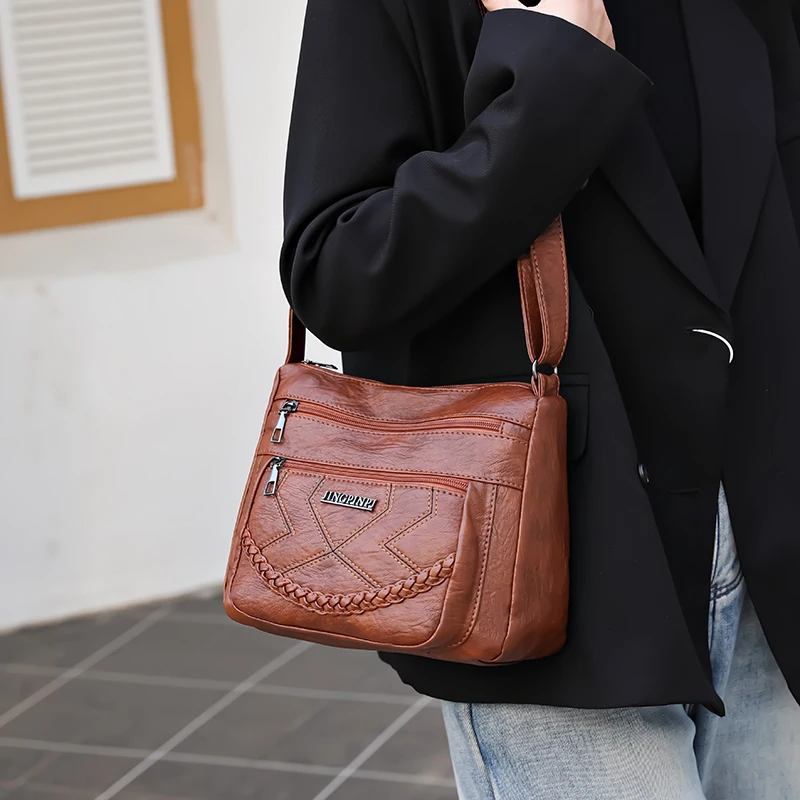 Kann auf beiden Schultern und als Umhängetasche getragen werden, modische Damenhandtasche, geeignet für Partys, Reisen, große Kapazität. – Detail 9