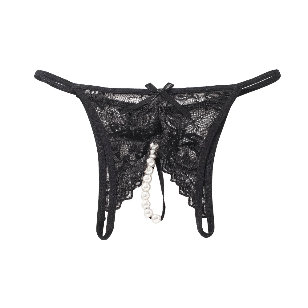 Women's panties Women's Sexy Lace Pearl G-string Panties Thongs Lingerie Open-Crotch Briefs Underwear New Arrivals Female Women'