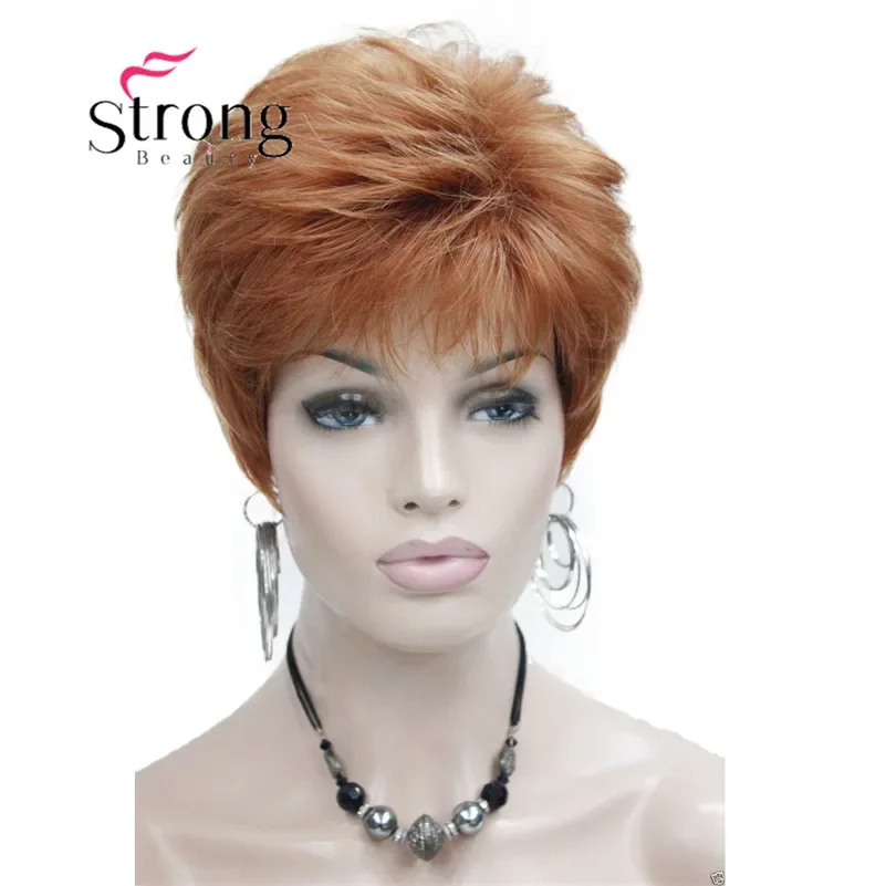 StrongBeauty Very Short Orange Brown Blonde High Heat Resistant Full Synthetic Wig COLOUR CHOICES