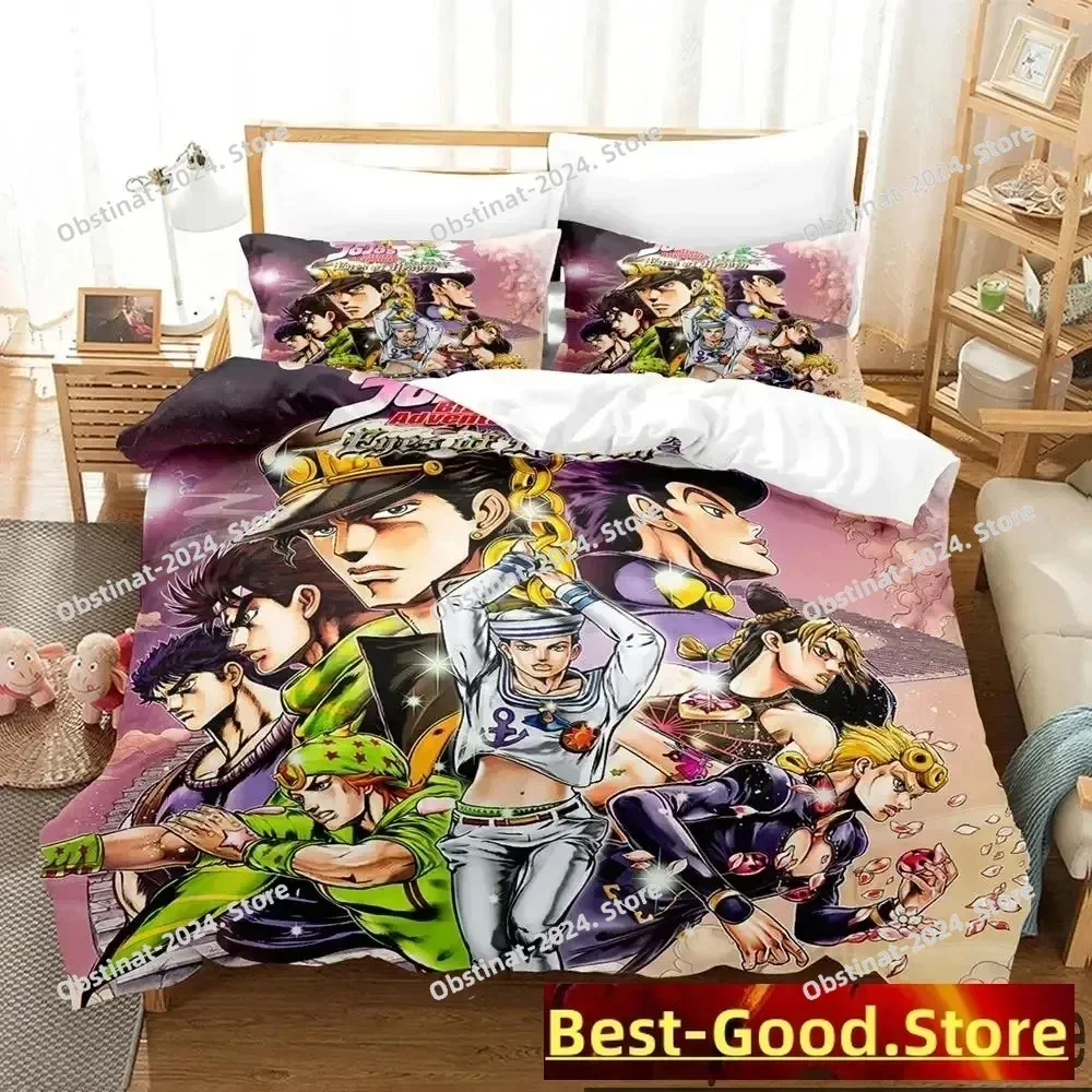 3d Anime JoJos Bizarre Adventure Bedding Set Printed single Comforter Quilt Duvet Cover Pillow Case 3 Pieces Set Kids Adult Size