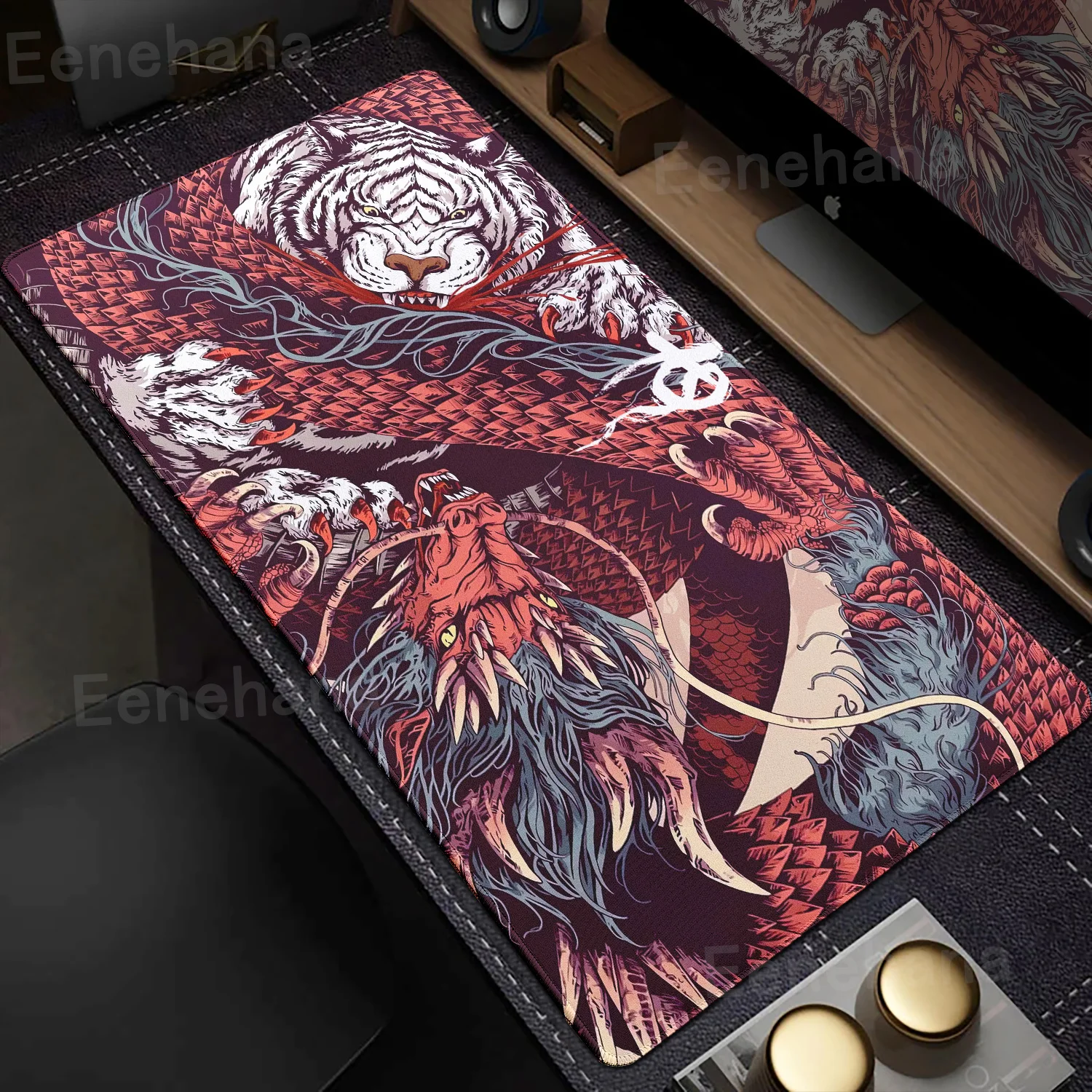 Large Gaming Japanese Dragon Mousepad XXL Keyboard Gamer Mouse Pad Boys Cool Table Speed Desk Mat Anime 900x400 Tiger Mouse Mats