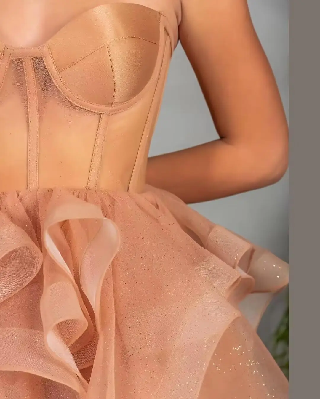 Spaghetti Cocktail Party Dress for Women High-Low Ruffled Summer Dress Long Trailing Prom Ball Gown