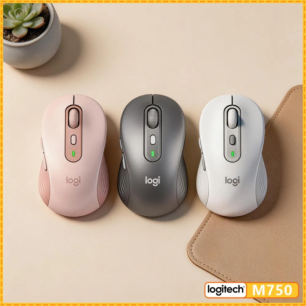 Silent M750 Ergonomic Mouse - 90% Noise Reduction, 4000 DPI, Smartwheel, 24-Month Battery, Business Ready